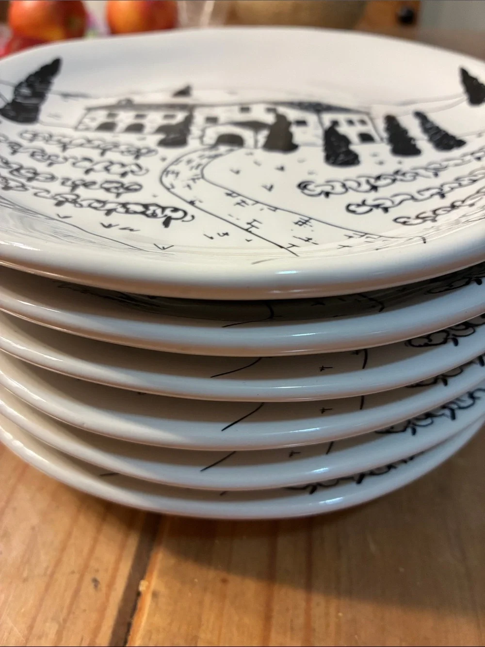 Pier 1 Tuscany Scene Plates Set of 6